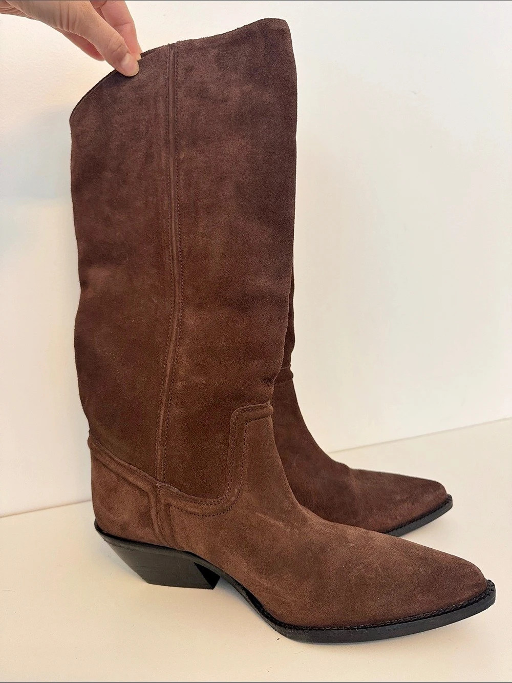 Zara Women's Brown Heeled Boots EU 38